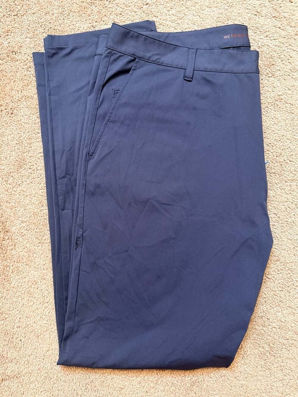Rhone Commuter Pants Navy Blue Flat Front Stretch Casual Trousers 40x34